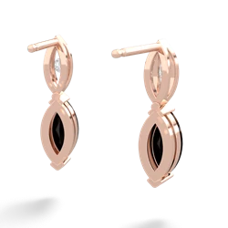 Onyx Marquise Drop 14K Rose Gold earrings E5333