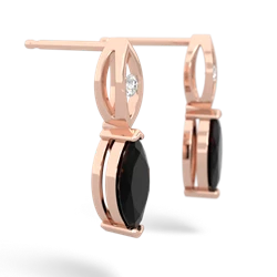 Onyx Marquise Drop 14K Rose Gold earrings E5333