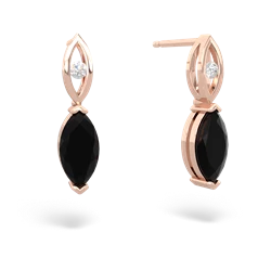 Onyx Marquise Drop 14K Rose Gold earrings E5333