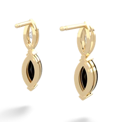 Onyx Marquise Drop 14K Yellow Gold earrings E5333