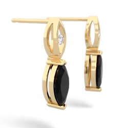 Onyx Marquise Drop 14K Yellow Gold earrings E5333