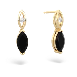 Onyx Marquise Drop 14K Yellow Gold earrings E5333