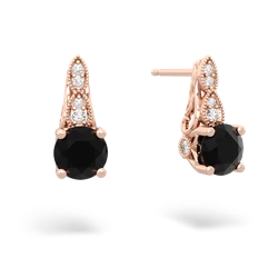 Onyx Antique Elegance 14K Rose Gold earrings E3100