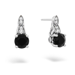 Onyx Antique Elegance 14K White Gold earrings E3100