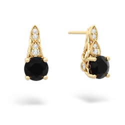 onyx milgrain earrings