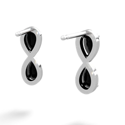 Onyx Infinity 14K White Gold earrings E5050