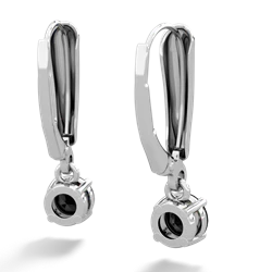 Onyx 5Mm Round Lever Back 14K White Gold earrings E2785