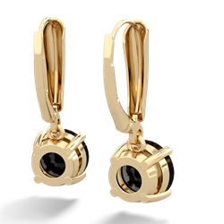 Onyx 8Mm  Round Lever Back 14K Yellow Gold earrings E2788