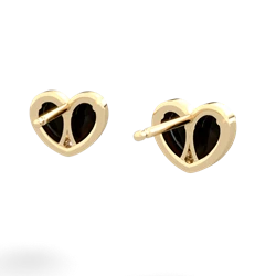 Onyx 'Our Heart' 14K Yellow Gold earrings E5072