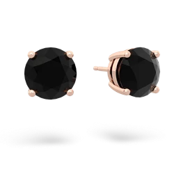 Onyx 8Mm Round Stud 14K Rose Gold earrings E1788