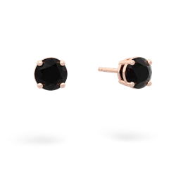 Onyx 5Mm Round Stud 14K Rose Gold earrings E1785