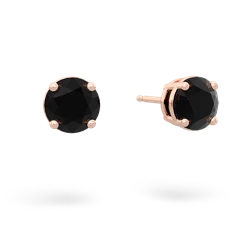 Onyx 6Mm Round Stud 14K Rose Gold earrings E1786