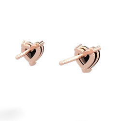 Onyx 5Mm Heart Stud 14K Rose Gold earrings E1861