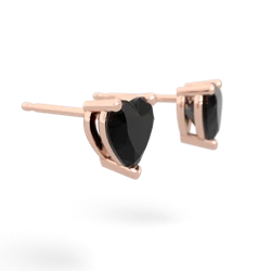 Onyx 6Mm Heart Stud 14K Rose Gold earrings E1862