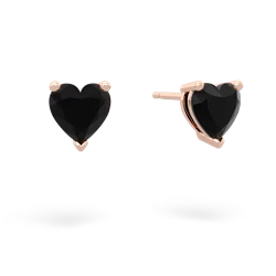Onyx 6Mm Heart Stud 14K Rose Gold earrings E1862