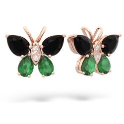 Onyx Butterfly 14K Rose Gold earrings E2215