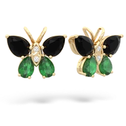 Onyx Butterfly 14K Yellow Gold earrings E2215