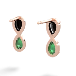 Onyx Infinity 14K Rose Gold earrings E5050