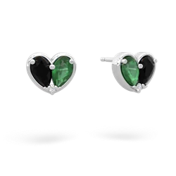 Onyx 'Our Heart' 14K White Gold earrings E5072