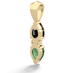Onyx Bowtie Drop 14K Yellow Gold pendant P0865