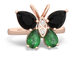 Onyx Butterfly 14K Rose Gold ring R2215