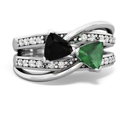 Onyx Bowtie 14K White Gold ring R2360