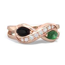 Onyx Diamond Infinity 14K Rose Gold ring R5390