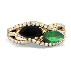 Onyx Diamond Rivers 14K Yellow Gold ring R3070