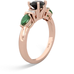 Onyx 6Mm Round Eternal Embrace Engagement 14K Rose Gold ring R2005