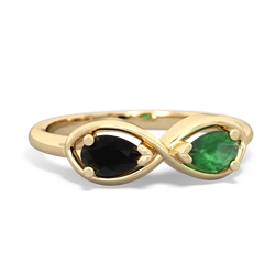 Onyx Infinity 14K Yellow Gold ring R5050