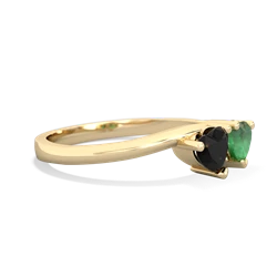 Onyx Sweethearts 14K Yellow Gold ring R5260