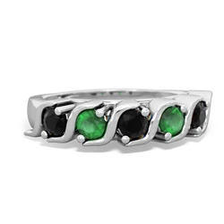 Onyx Anniversary Band 14K White Gold ring R2089