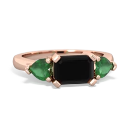 Onyx Three Stone 14K Rose Gold ring R5235