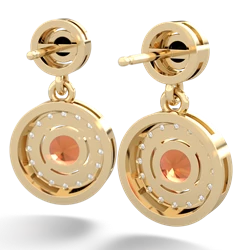 Onyx Halo Dangle 14K Yellow Gold earrings E5319