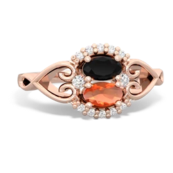 Onyx Love Nest 14K Rose Gold ring R5860