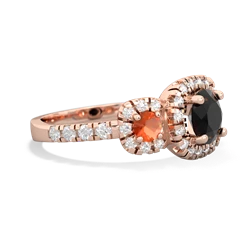 Onyx Regal Halo 14K Rose Gold ring R5350