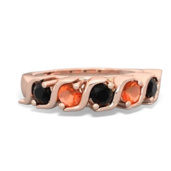 Onyx Anniversary Band 14K Rose Gold ring R2089