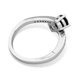 Onyx Channel Set Two Stone 14K White Gold ring R5303