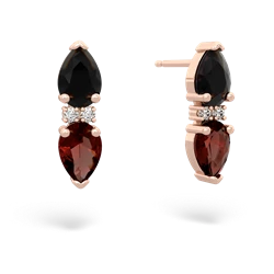 Onyx Bowtie Drop 14K Rose Gold earrings E0865