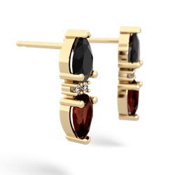 Onyx Bowtie Drop 14K Yellow Gold earrings E0865