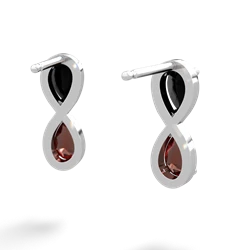 Onyx Infinity 14K White Gold earrings E5050