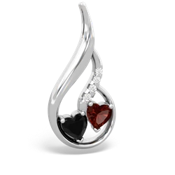 Onyx Keepsake Curves 14K White Gold pendant P5450