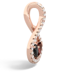 Onyx Pave Twist 'One Heart' 14K Rose Gold pendant P5360