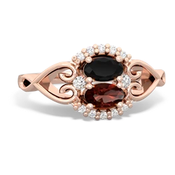 Onyx Love Nest 14K Rose Gold ring R5860