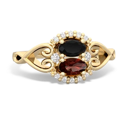 Onyx Love Nest 14K Yellow Gold ring R5860