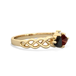 Onyx Heart To Heart Braid 14K Yellow Gold ring R5870