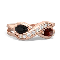 Onyx Diamond Infinity 14K Rose Gold ring R5390