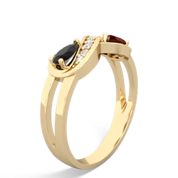 Onyx Diamond Infinity 14K Yellow Gold ring R5390