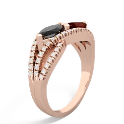 Onyx Diamond Rivers 14K Rose Gold ring R3070