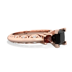 Onyx Eternal Embrace Engagement 14K Rose Gold ring C2001